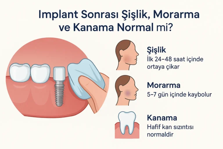 implant sonrası şişlik, morarma ve kanama normal mi