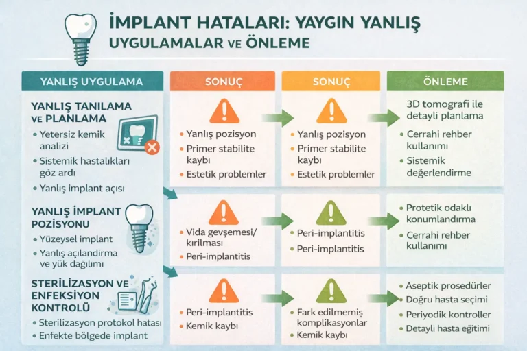 klinikte yapılan implant yanlışları ve yanlışları önleme