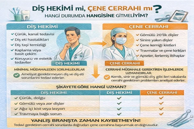diş hekimi mi çene cerrahi mi, hangisine gidilmeli
